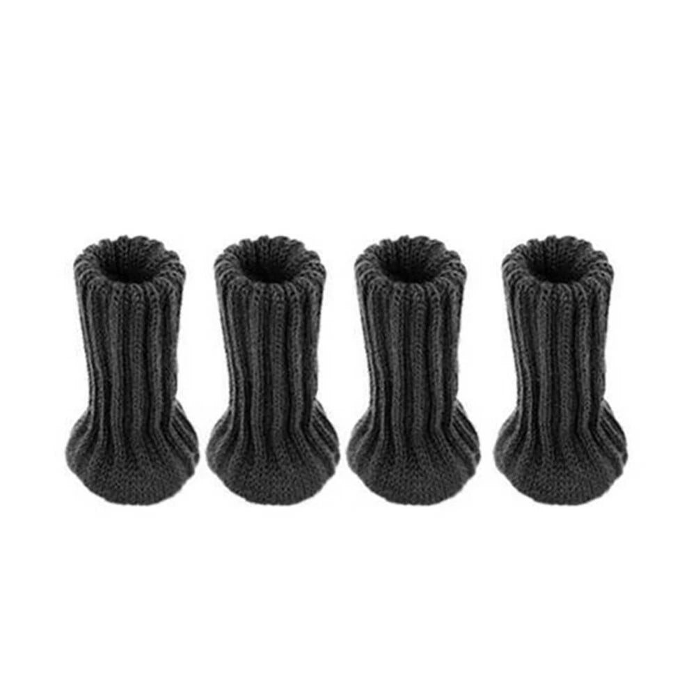 4PCS Knitted Table Chair Leg Socks Sleeve Floor Protector Furniture Feet Cover