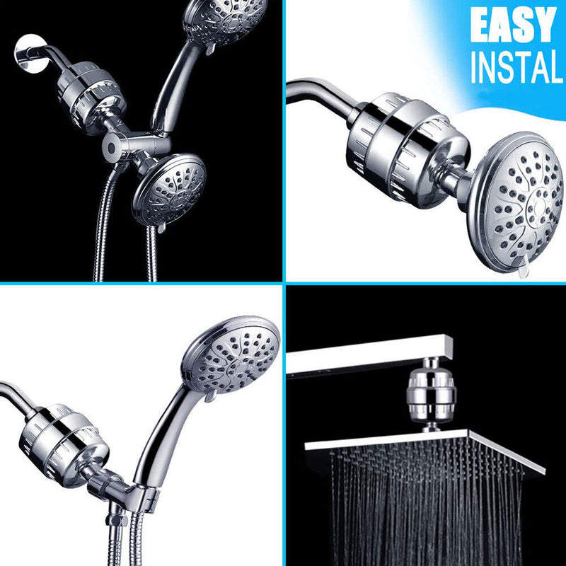 15 Stages Shower Head Filter Bath Hard Water Filter KDF Remove Chlorine Odors