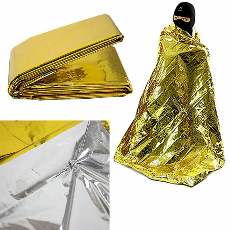 2pcs Space Blanket Thermal Thermo Foil Emergency Survival Camping Rescue First Aid