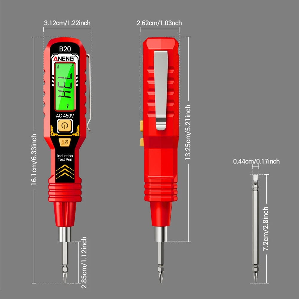 2026 New Voltage Electric Tester Volt Detector Test Pen AC Non-Contact Sensor (Black/ Red Random)