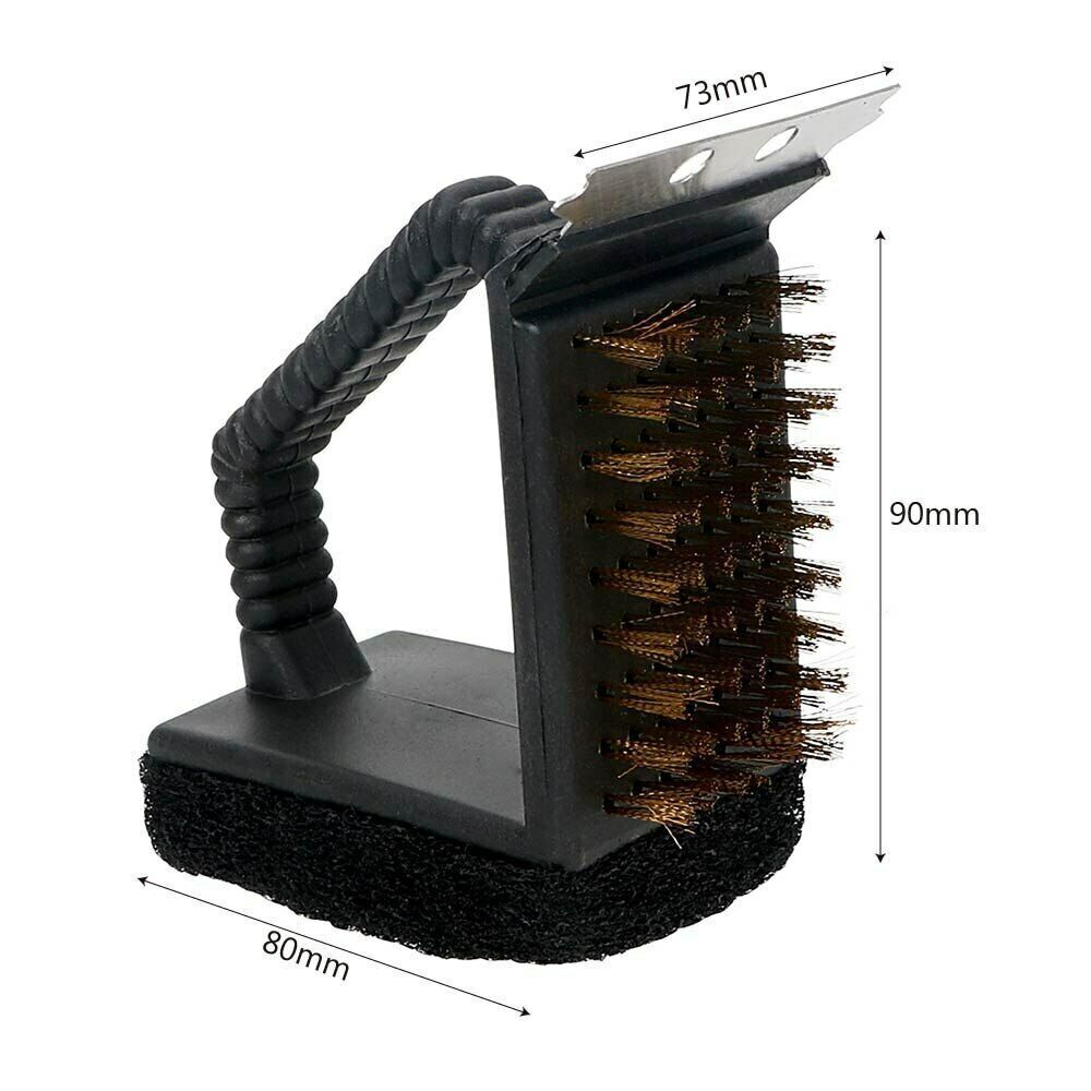CLEARANCE- Barbecue Brush 3 in 1 Grill Cleaner BBQ Tools Brass Bristles Scraper Scourer