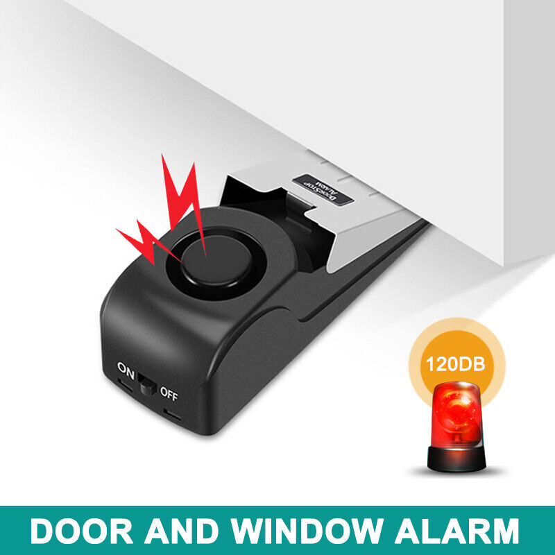 Home Security Wedge Door Stop Alarm System Device Intruder Alert Detection