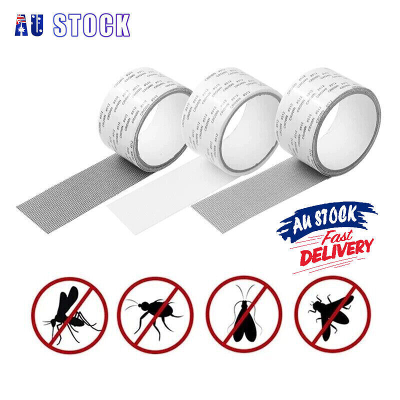 2M Window Door Strong Self Adhesive Screen Repair Tape Fly Insect Repe ...
