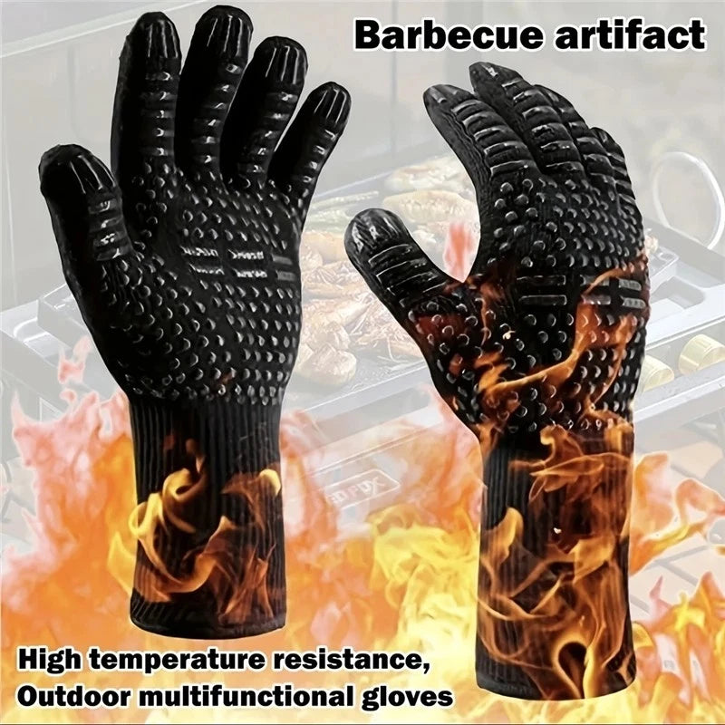 1PC Gloves BBQ Fire Extreme Heat Resistant Grilling Cooking Oven Gloves