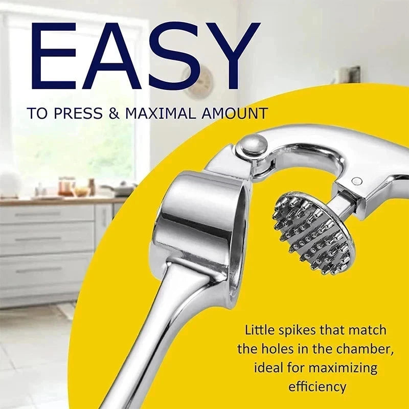 Heavy Duty Stainless Steel Garlic Press Crusher Ginger Squeezer Kitchen Mincer