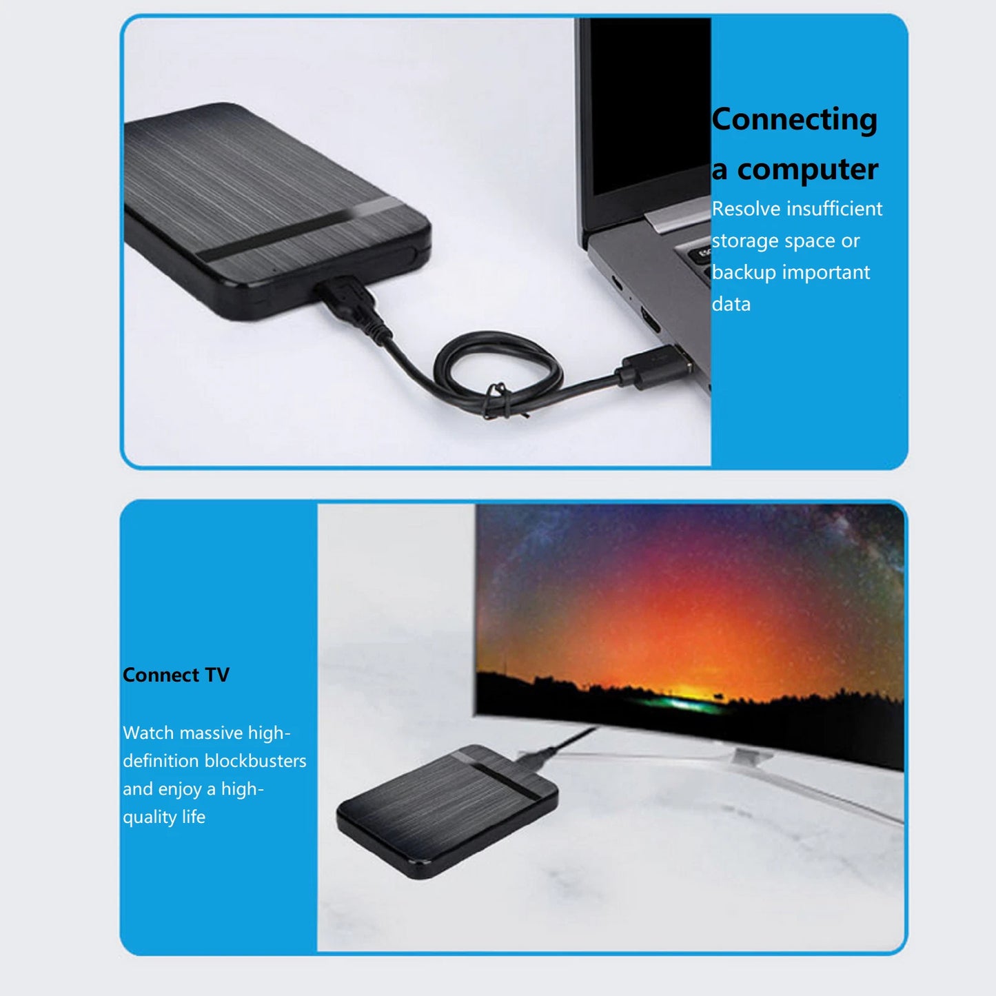 USB C Enclosure 2.5" USB 3.1 Type C SATA SSD External Hard Disk Case