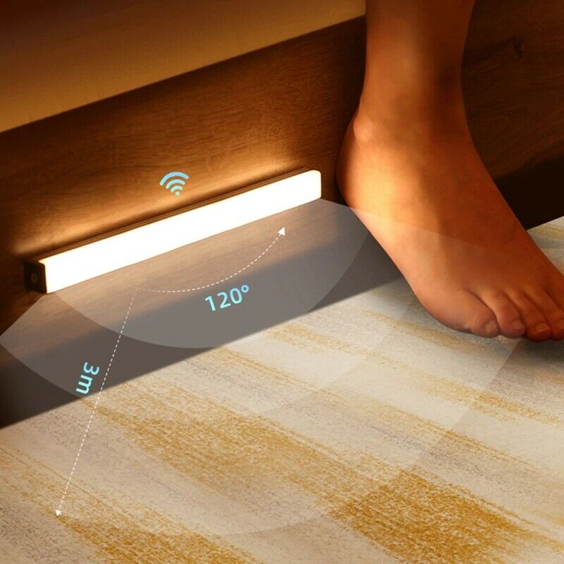 10CM/ 20CM/ 30CM LED Wireless PIR Motion Sensor Closet Lights USB Rechargeable Light Strips Lamp