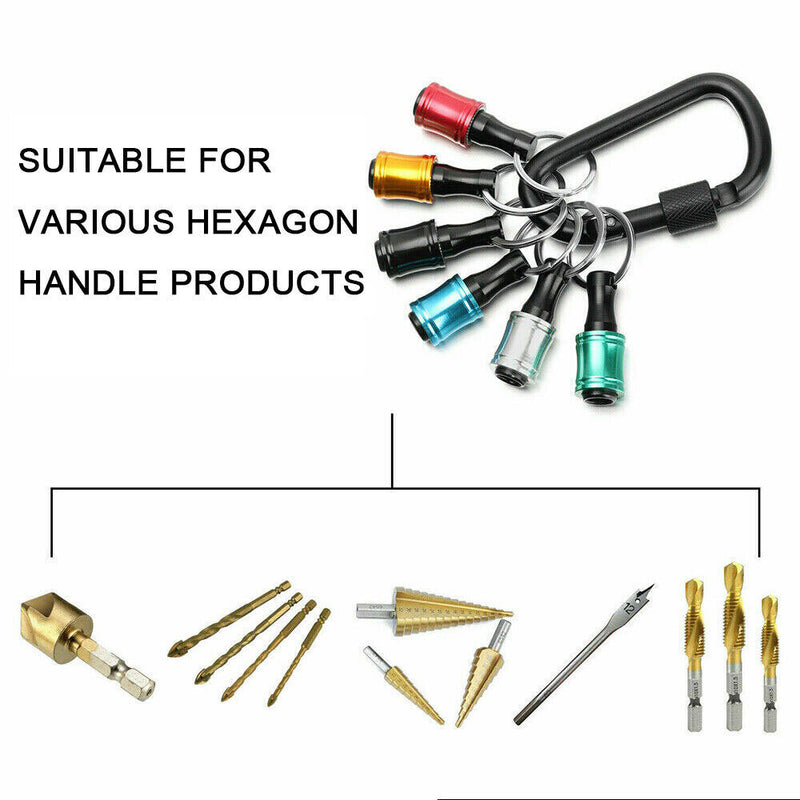 6PCS Hex Shank Screwdriver Bit Holder Extension Bar Keychain Driver Ke