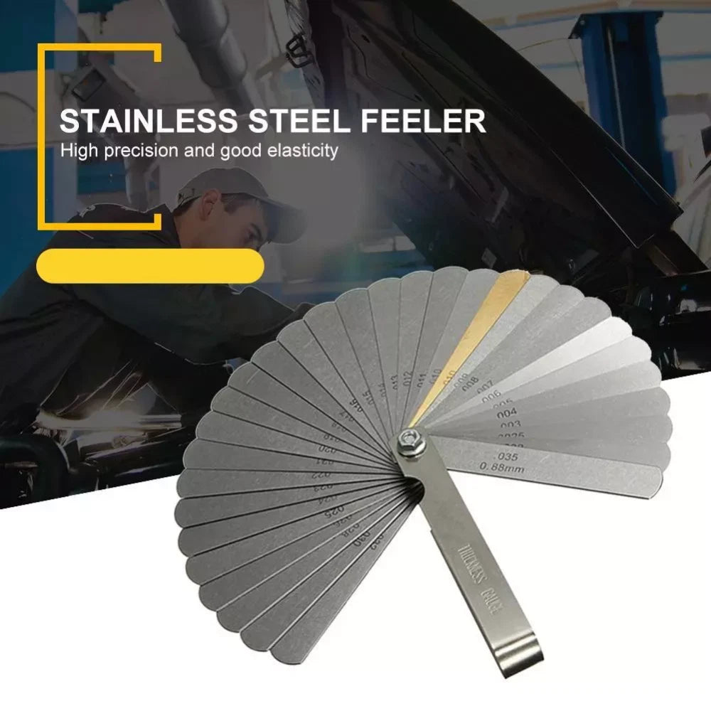 Filler Gap Feeler Gauge Metric Thickness 32 Blade MM/Inch Marked Dual Tool