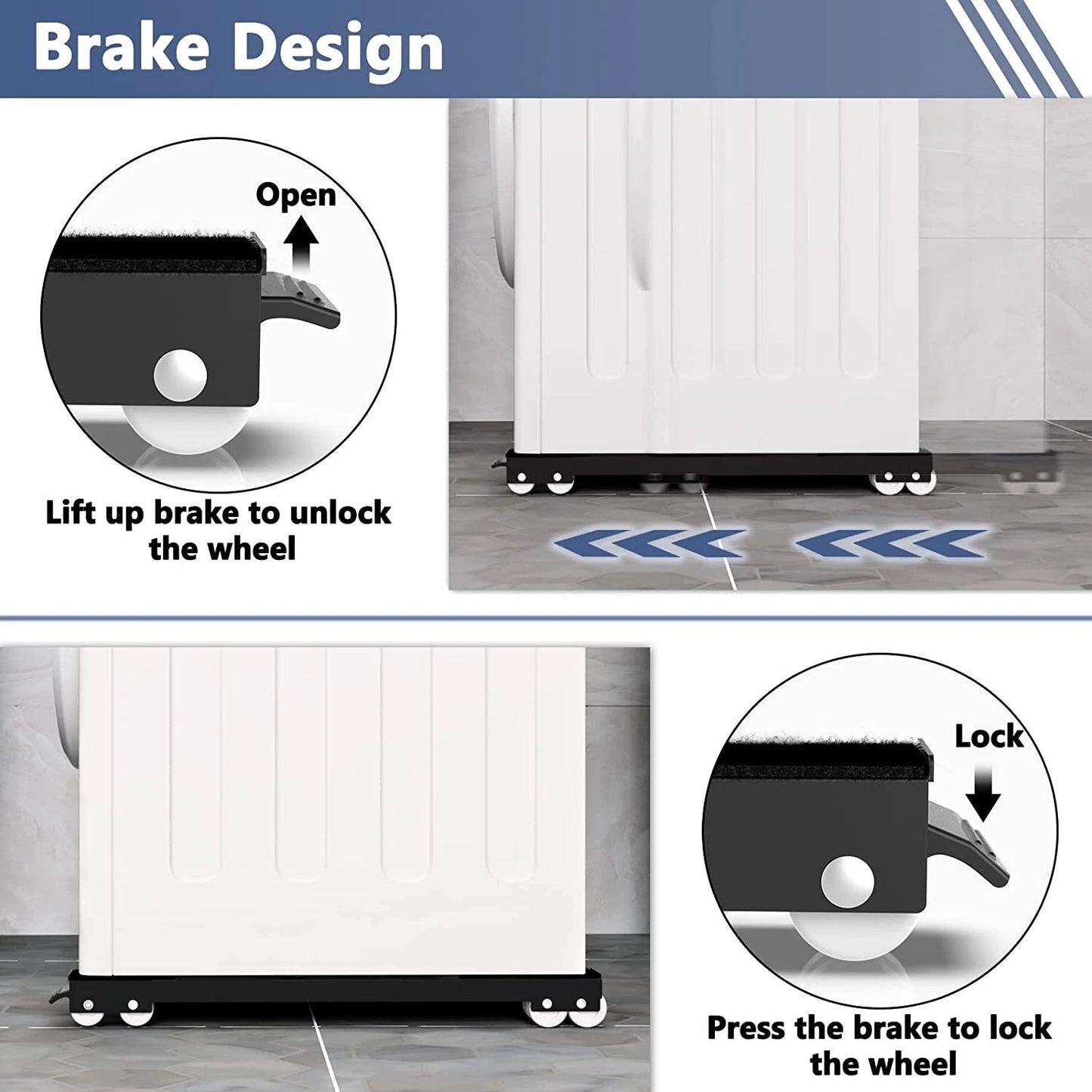Appliance Rollers Dolly Washing Machine Base Extendable Mover for Dryer+ Lifter