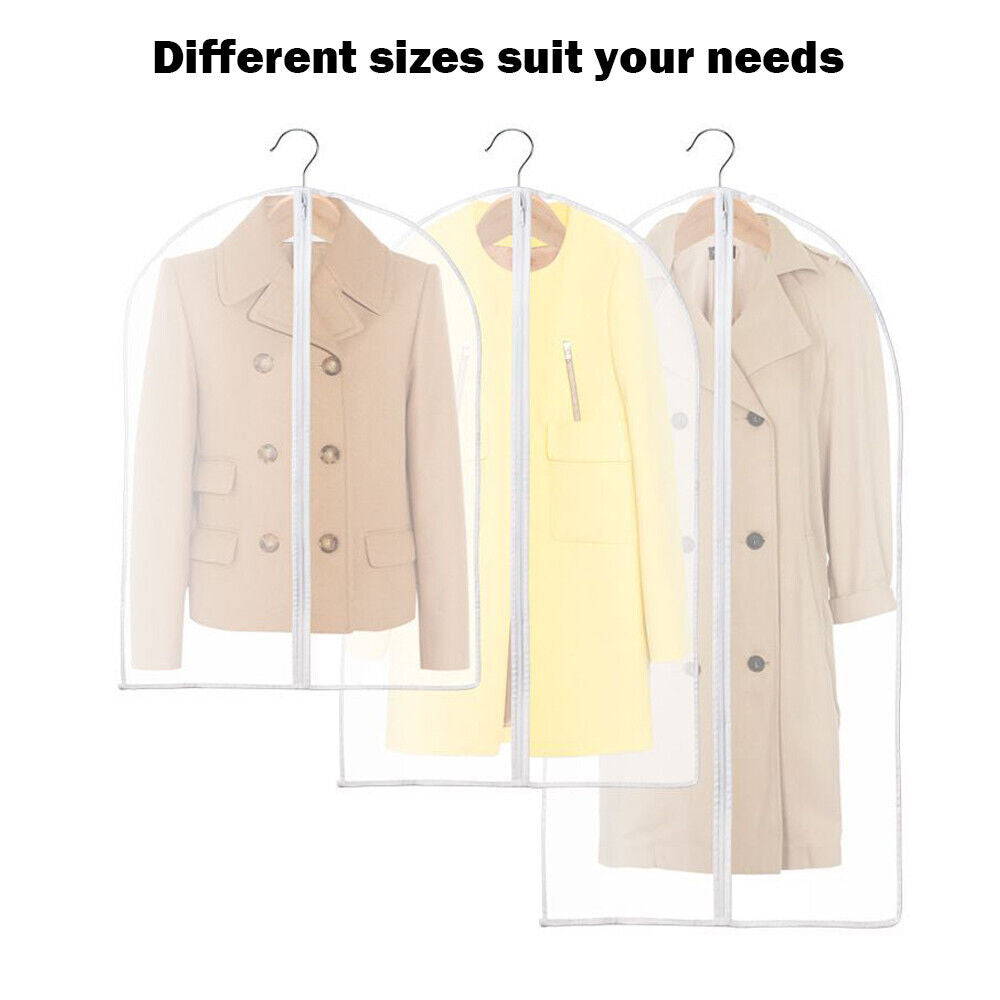 2PC Dustproof Storage Bag Garment Dress Cover Suit Cloth Jacket Coat Protector