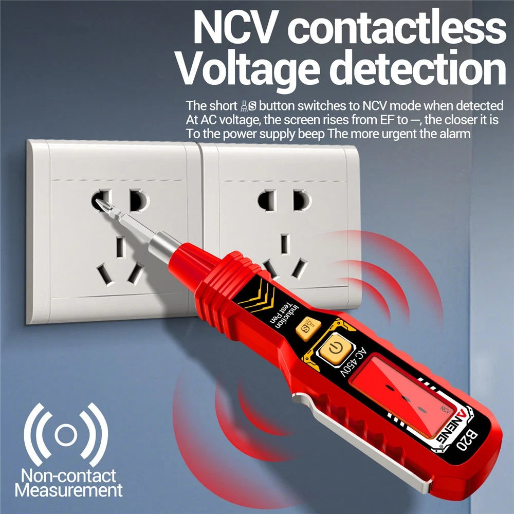 2026 New Voltage Electric Tester Volt Detector Test Pen AC Non-Contact Sensor (Black/ Red Random)