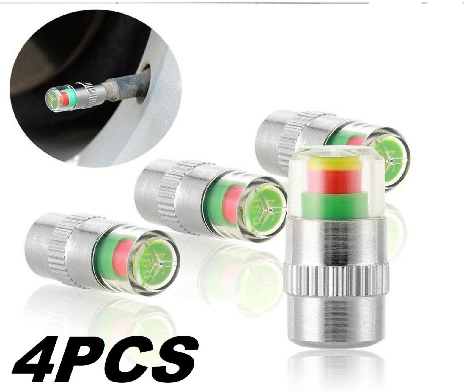 4PCS Car Tyre Stem Valve Caps Anti-theft Cover Wheel Pressure Tire Air Sensor