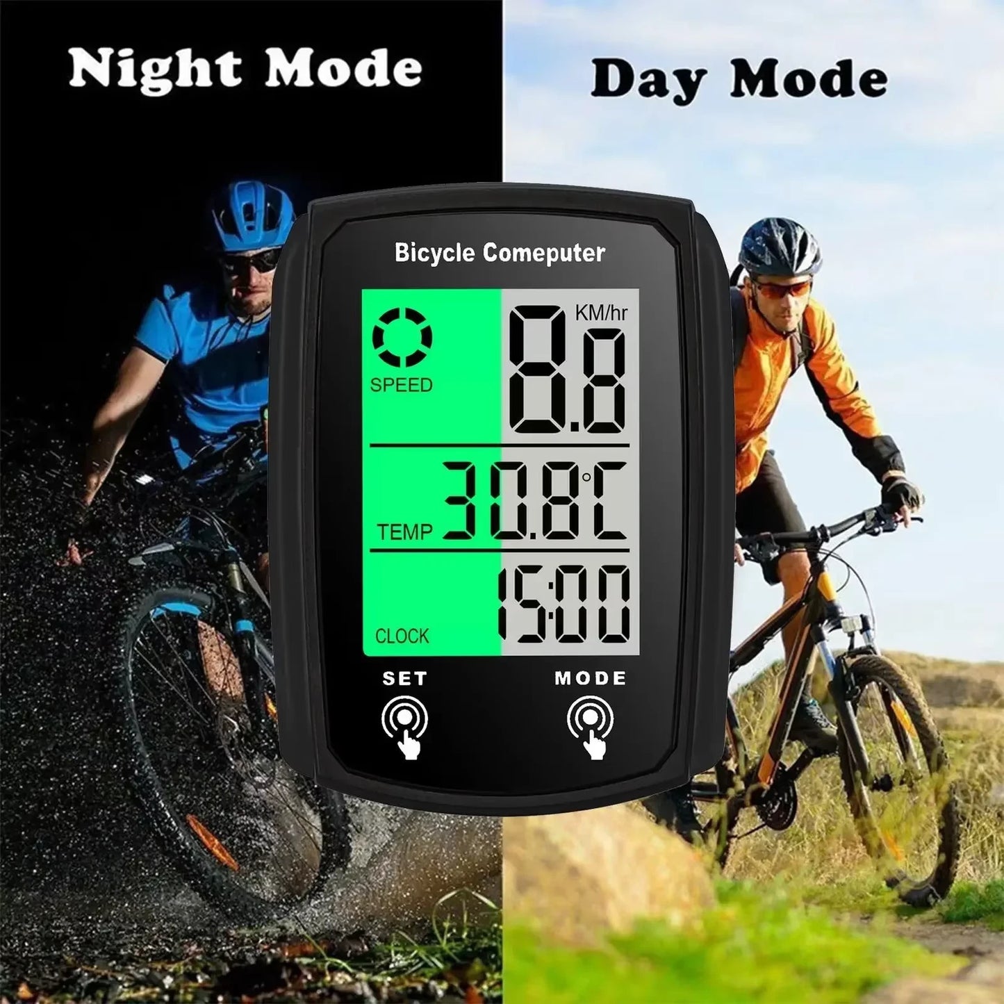 Wireless Cycling Bike Bicycle LCD Cycle Speedometer Computer Odometer Waterproof