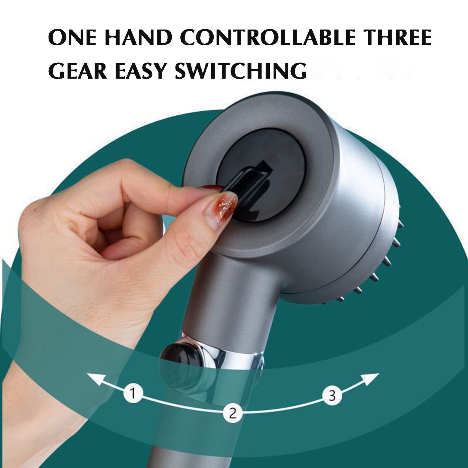 High Pressure 3 Modes Hand Shower Head Adjustable Pressurized Powerful Sprayer