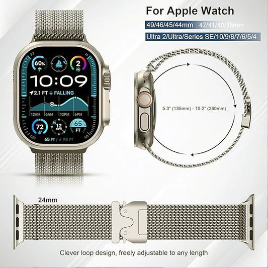 Milanese Titanium For Apple Watch Band iWatch Strap Ultra 46mm 42mm 49mm