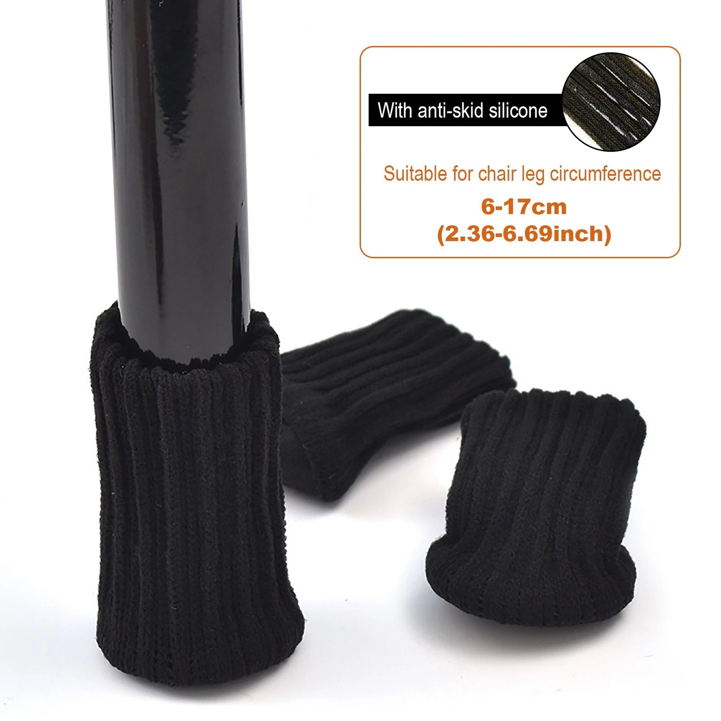 4PCS Knitted Table Chair Leg Socks Sleeve Floor Protector Furniture Feet Cover