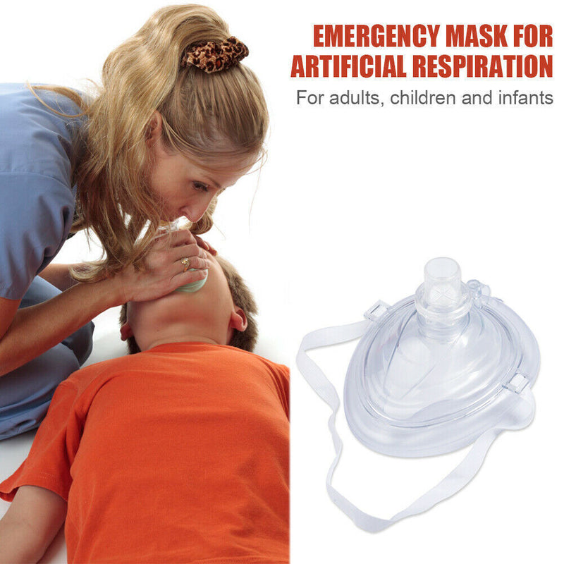 CPR Respiratory Mask Mouth to Mouth One-Way Valve Reusable First Aid Breath Mask