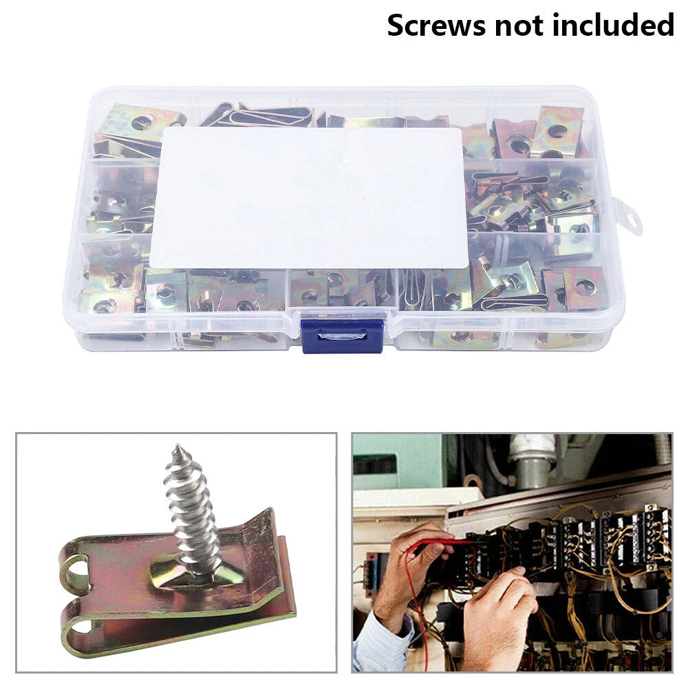 110pcs M6 M8 M10 M12 U Nuts Speed U Clip Galvanised Automotive Trim Fastener