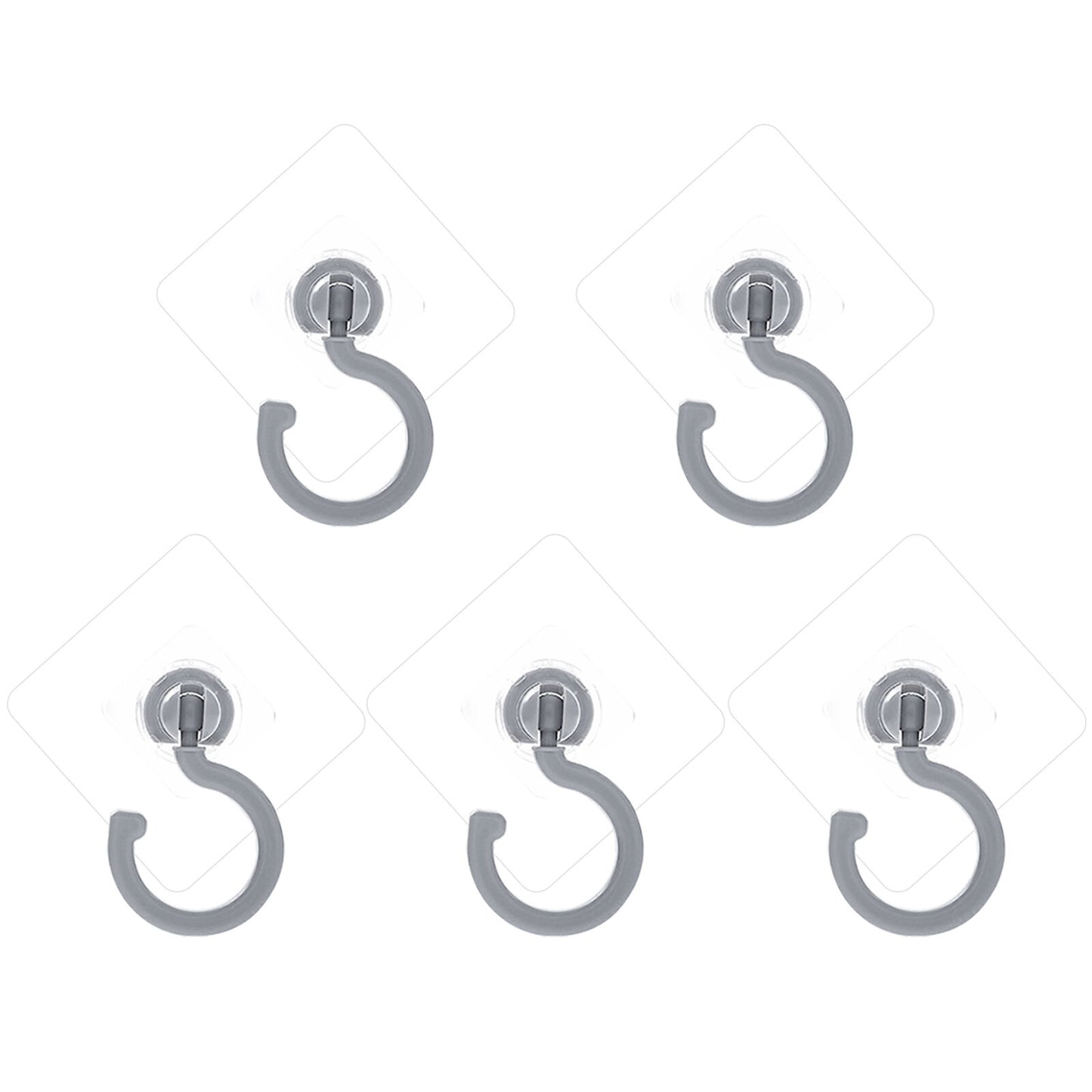 CLEARANCE- 5PCS 360 Rotation For Hanging No Drilling Coat Clothes Wall Mount Hook