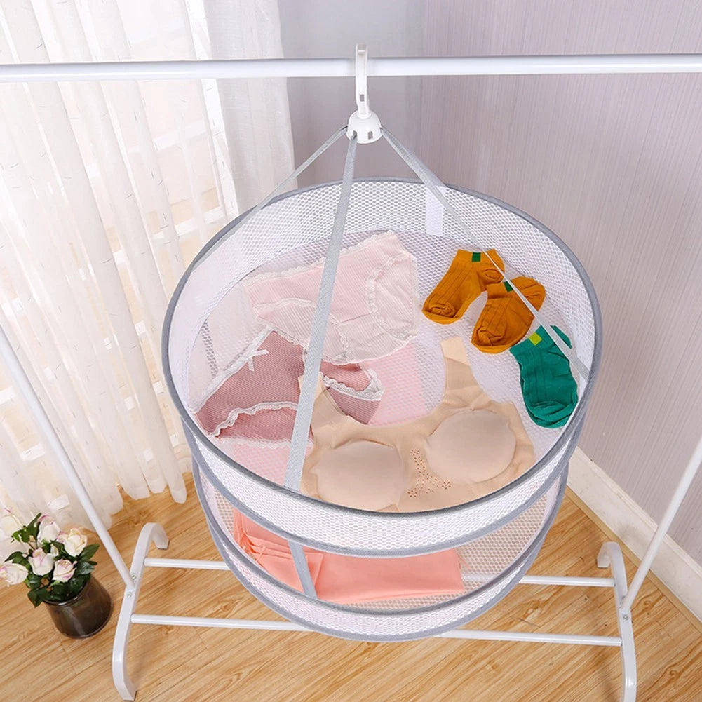 Double-Layer Drying Basket Compact Storage Faster Drying Organized Laundry