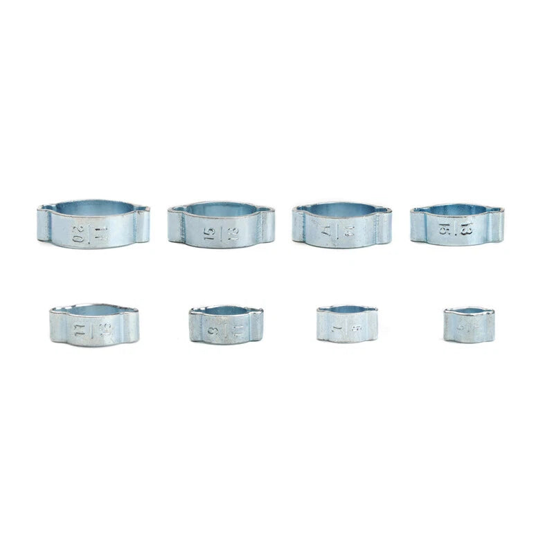 80pcs Zinc Plated Double Ear Crimp O Clips Air Fuel Hose Pipe Clamps