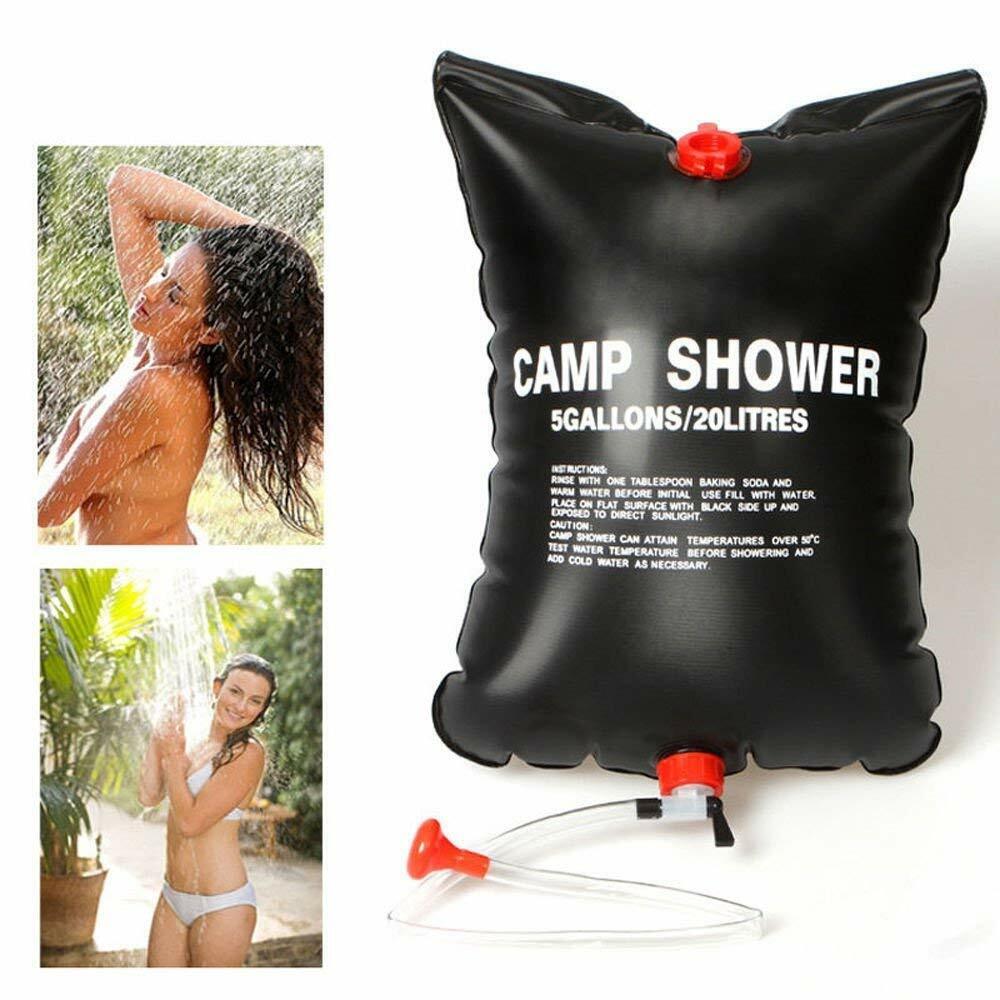 20L Camp Shower Bag Solar Heat Water Pipe Portable Camping Hiking Travel Outdoor