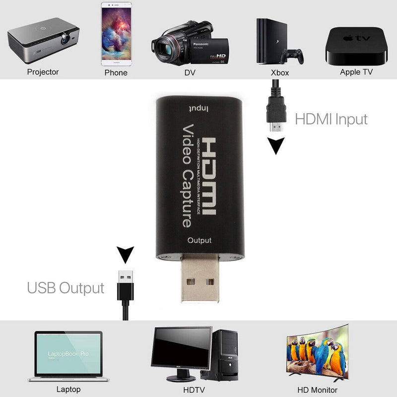 HDMI to USB 3.0 Video Capture Card for 1080P Video Recorder Game Live Streaming