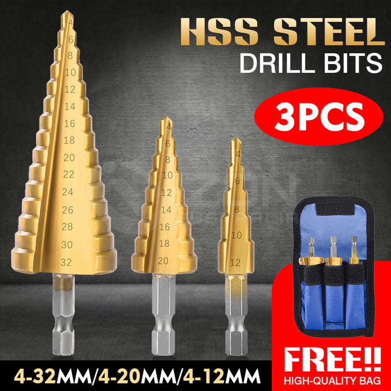 Titanium 3PCS HSS Drill Bit Set