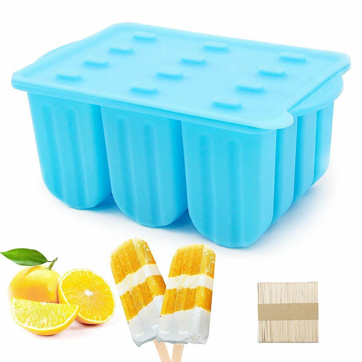 CLEARANCE- Silicone Ice Cream Mould Block 12 Frozen Molds Icy Pole Jelly Popsicle Maker