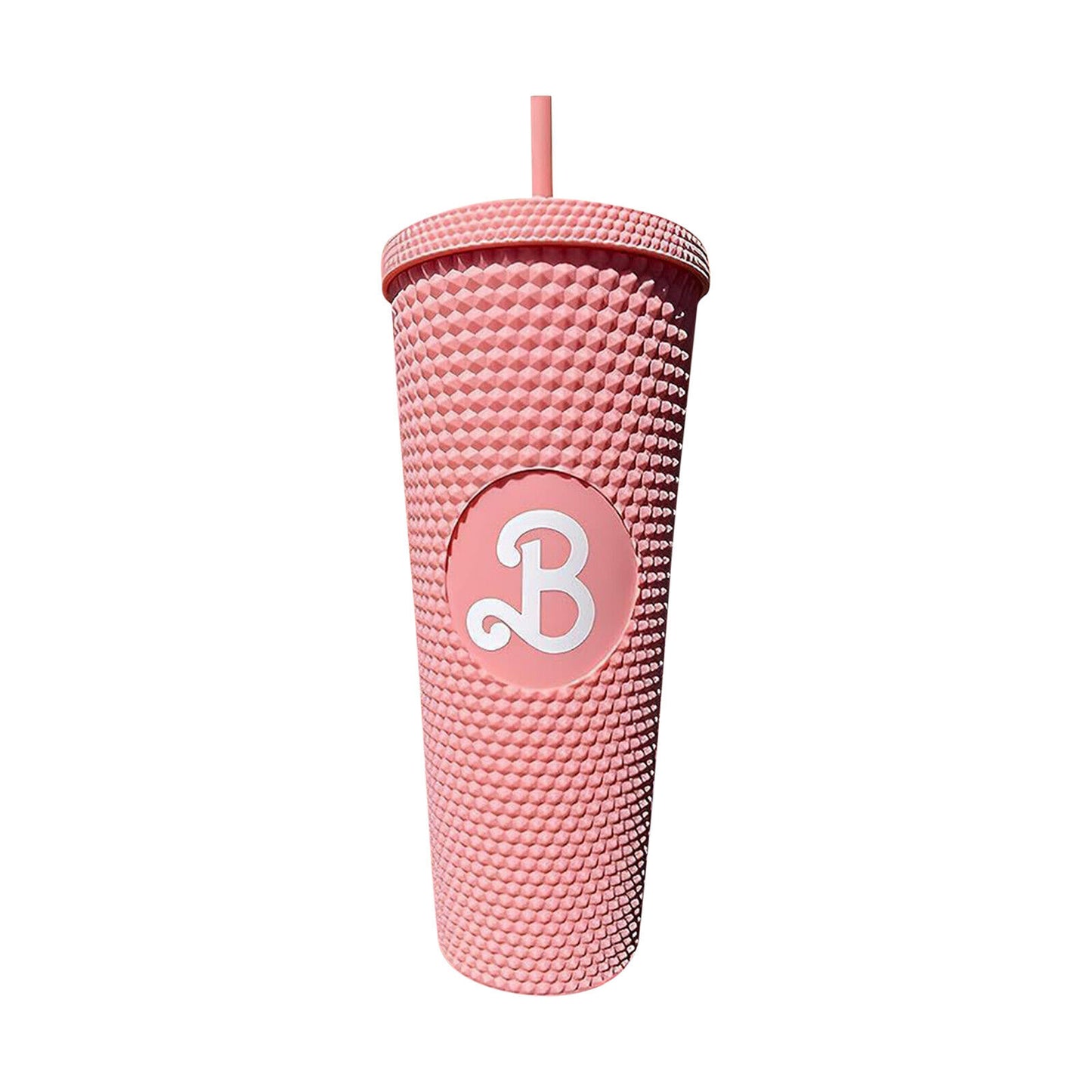 CLEARANCE- 800ML Barbie Water Bottle Pink Drink Mugs Double Wall With Straw BPA Free