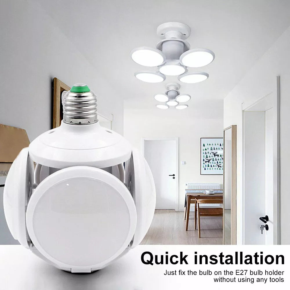 Foldable Led Bulb LED Folding Light Bulb Deformable Football Bulb Garage 6500K