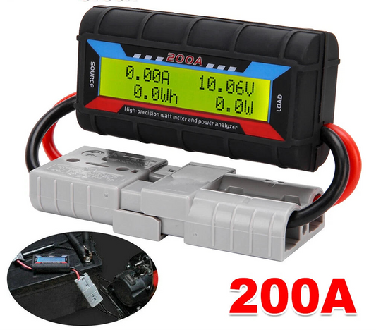 200A Digital LCD Amp Watt Meter Power Analyser Solar Caravan+ Anderson Plug
