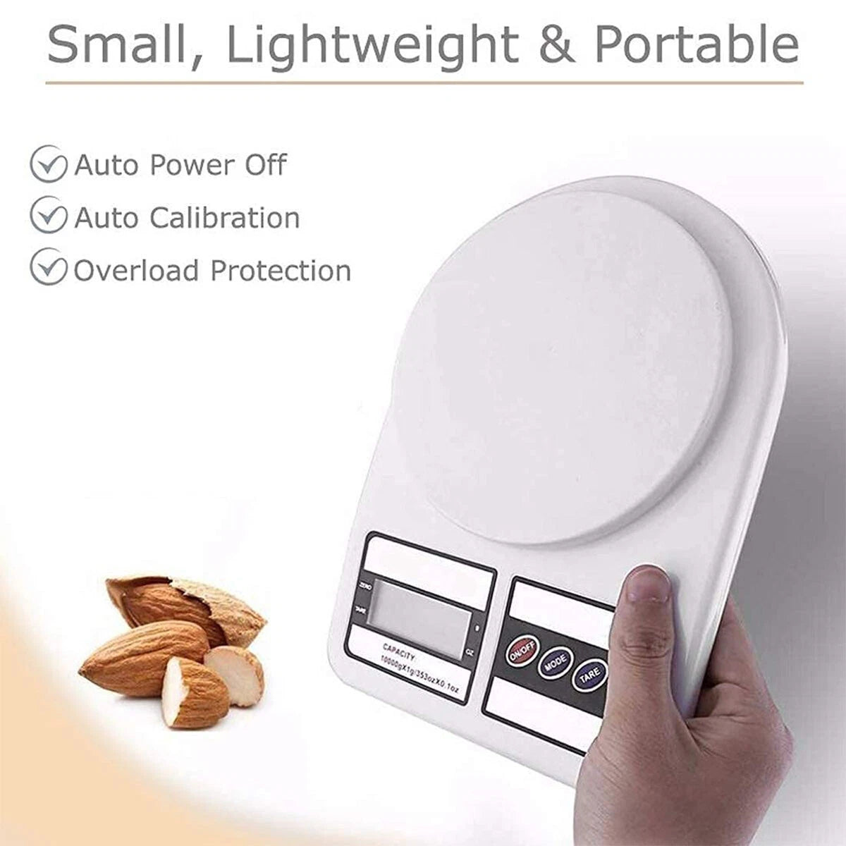 10kg/1g Digital Kitchen Scale Precision Gram Baking and Cooking Food Battery Included