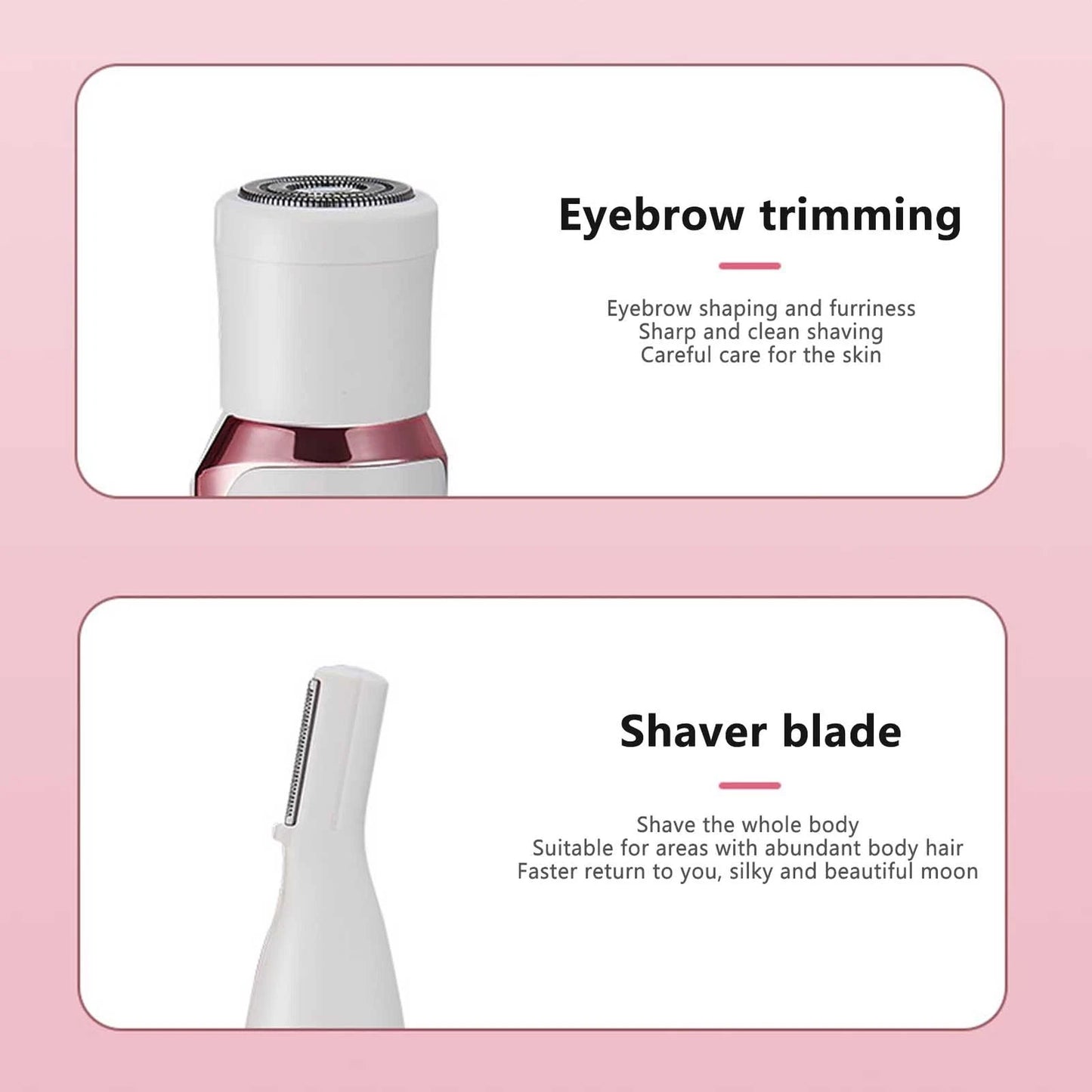 4 IN 1 Women's Electric Painless Shaver Leg Face Hair Removal Lady Razor Trimmer