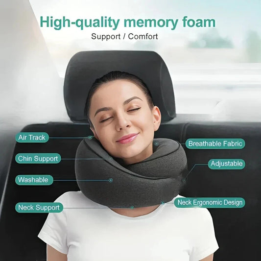 Memory Foam U Shaped Travel Pillow Neck Support Soft Head Rest Plane Car Cushion
