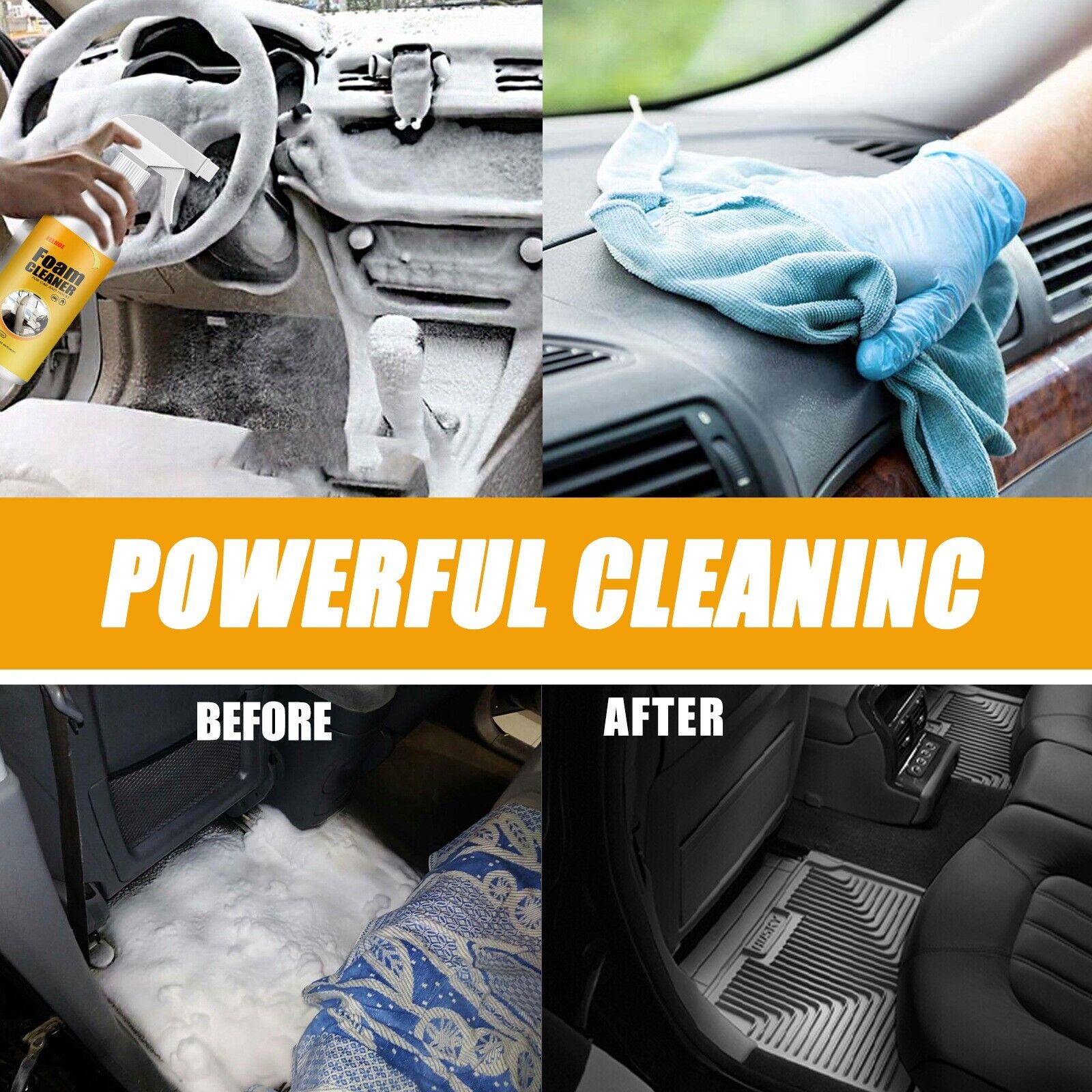 Home House Multi Purpose Foam Cleaner for Car Interior Deep Cleaning 6