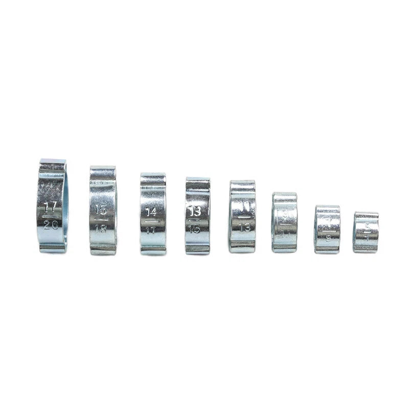 80pcs Zinc Plated Double Ear Crimp O Clips Air Fuel Hose Pipe Clamps