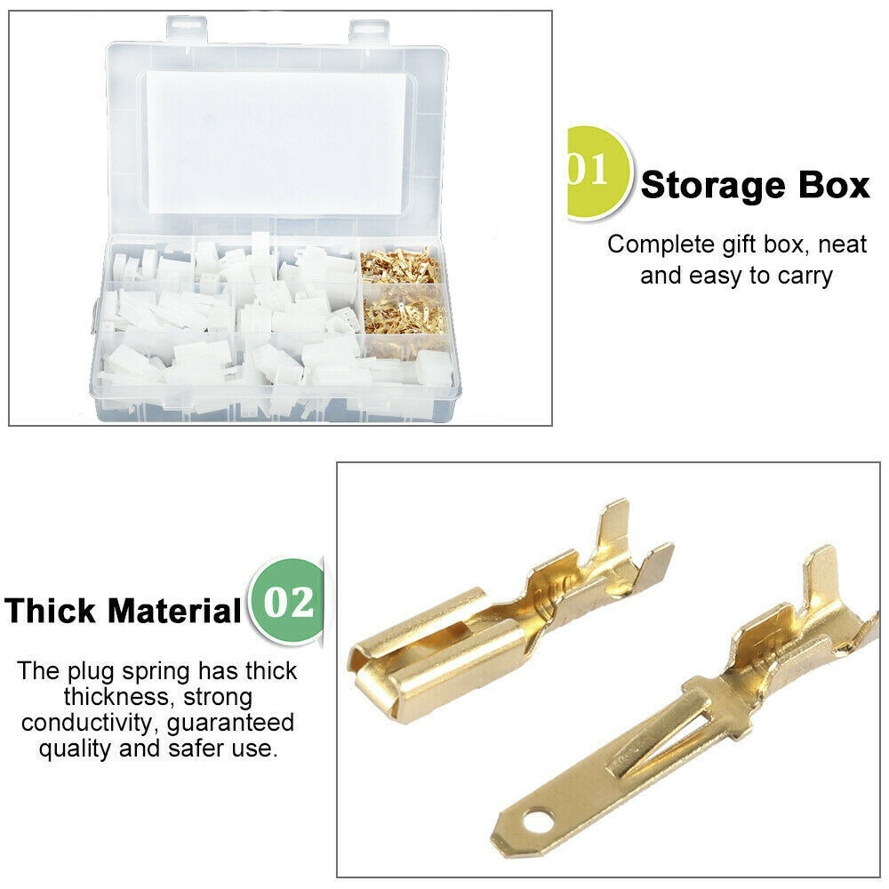 380x Wire Connectors Terminals Car Electrical 2.8mm 2 3 4 6 Pin Terminal Durable