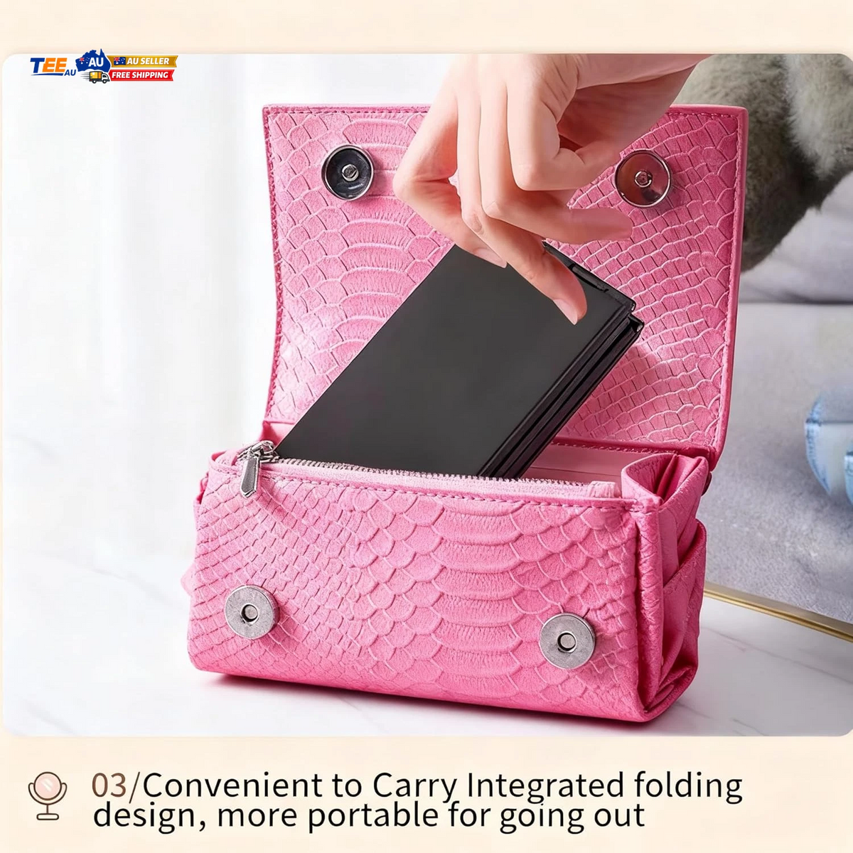 Foldable Makeup Mirror 4 Panel Multi Angle Viewing Vanity Tool