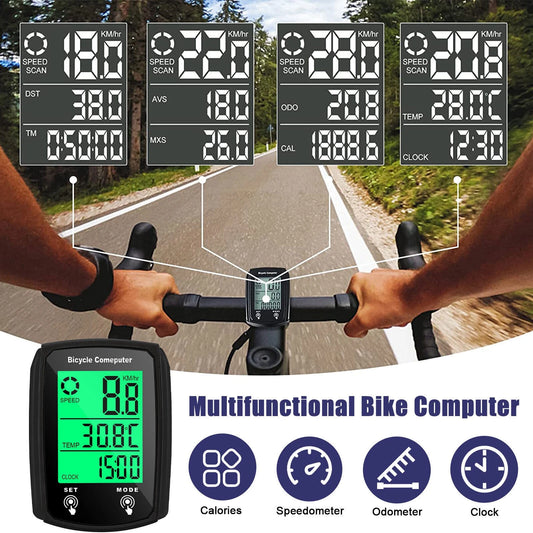 Wireless Cycling Bike Bicycle LCD Cycle Speedometer Computer Odometer Waterproof