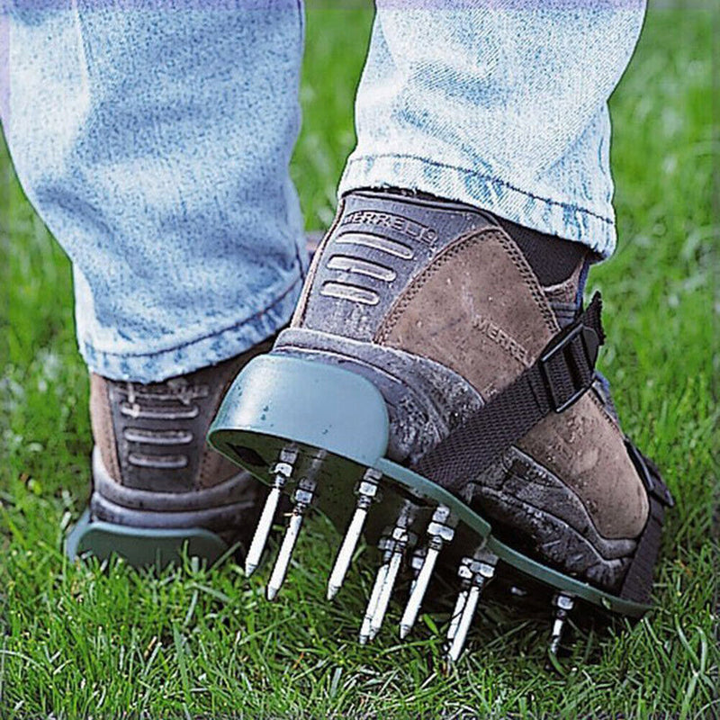 1 Pair Garden Yard Grass Cultivator Scarification Lawn Aerator Sandal Nail Shoes