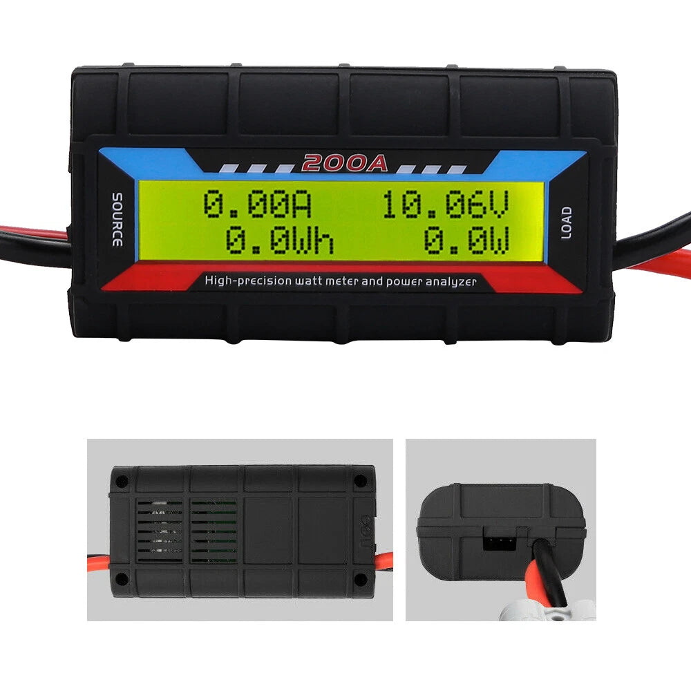 200A Digital LCD Amp Watt Meter Power Analyser Solar Caravan+ Anderson Plug