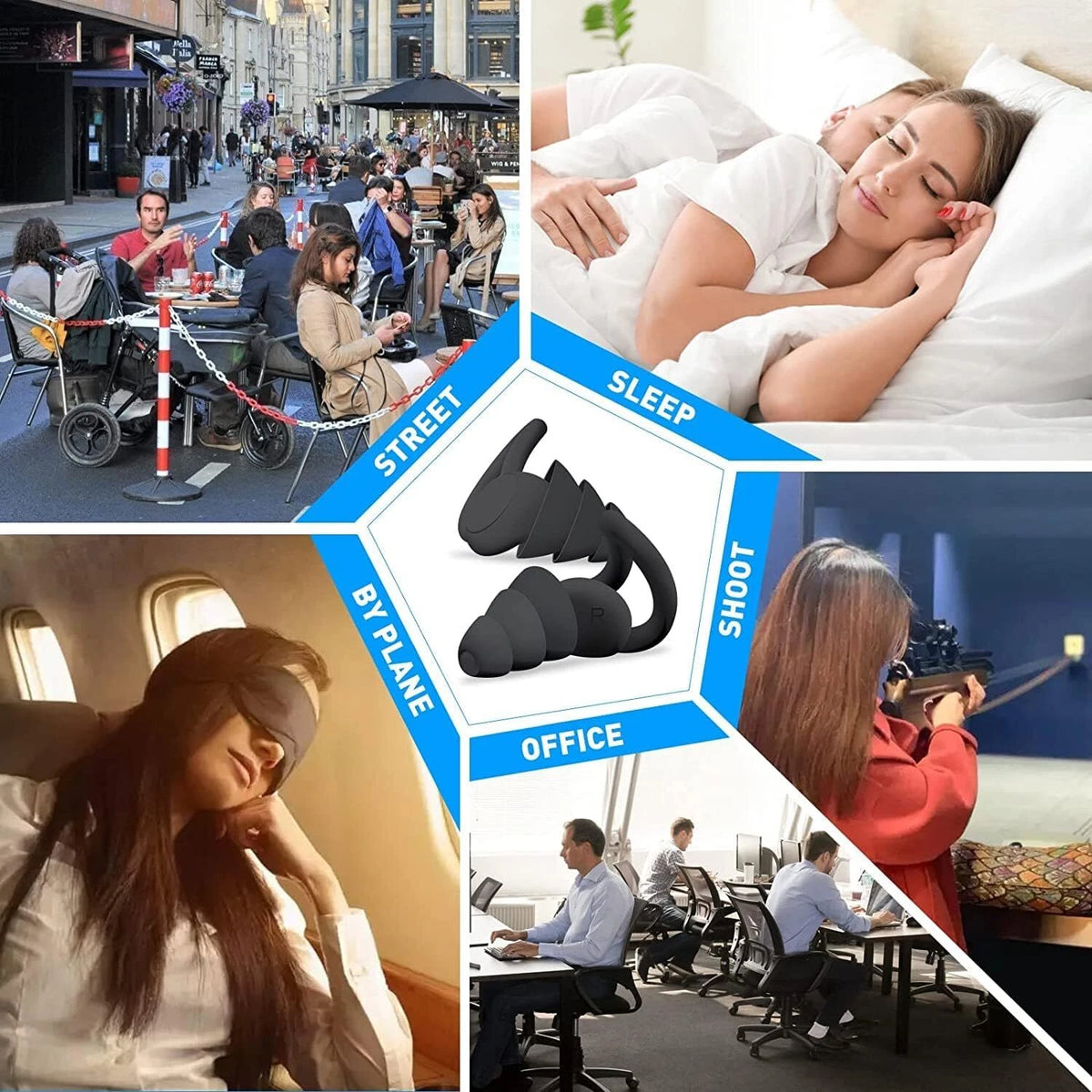 Ear Plugs for Sleeping Reusable Soft Silicone Ear Plugs for Noise Reduction