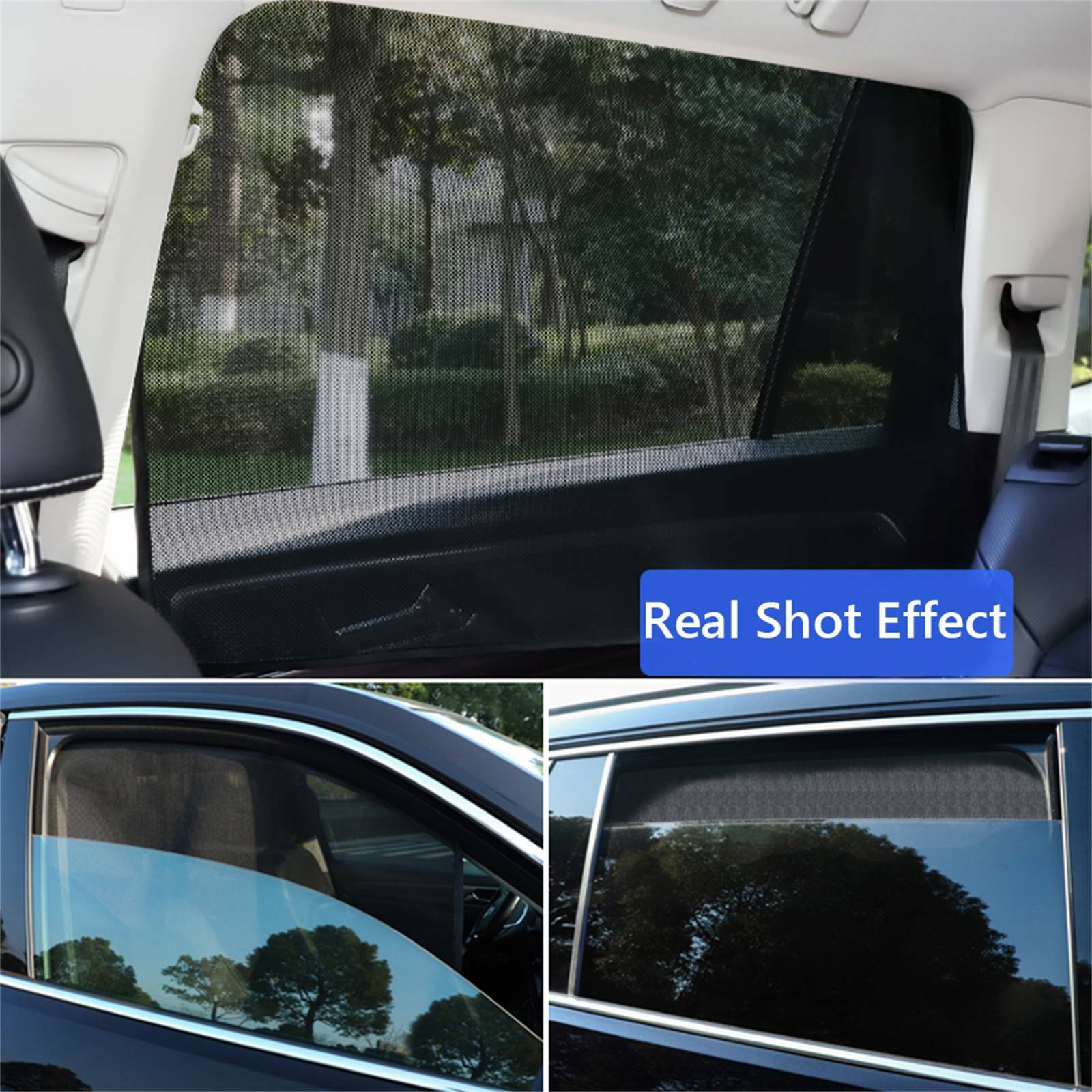 4x Magnetic Car Window Sun Shade UV Protection Front+Rear Side Window Curtain
