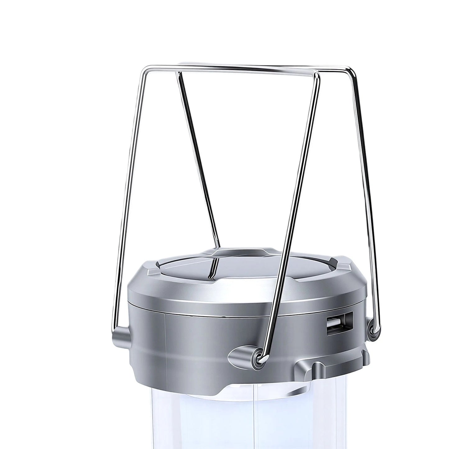 5-in-1 Portable LED Camping Lantern with Fan, Solar/USB Rechargeable Light