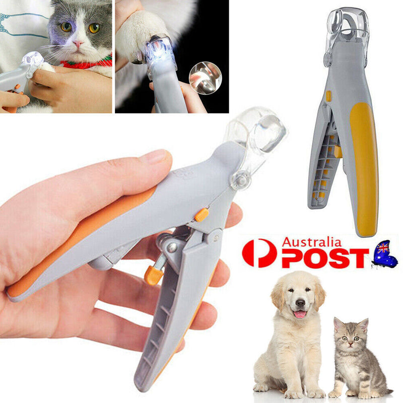 Trimmer Nail Clippers Toe Claws Pet Dog Cat Cutter LED Light 5X Magnify Grinder