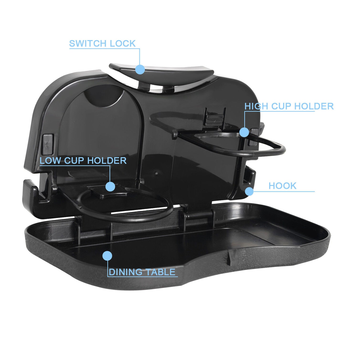 CLEARANCE- Auto Car Cup Holder New Back Seat Drink Food Tray Table Stand Desk Folding