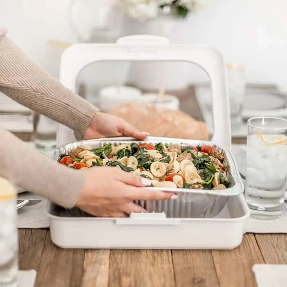 Plastic Foil Pan Carrier Stackable Portable Foil Pans Holder For Home Outdoor