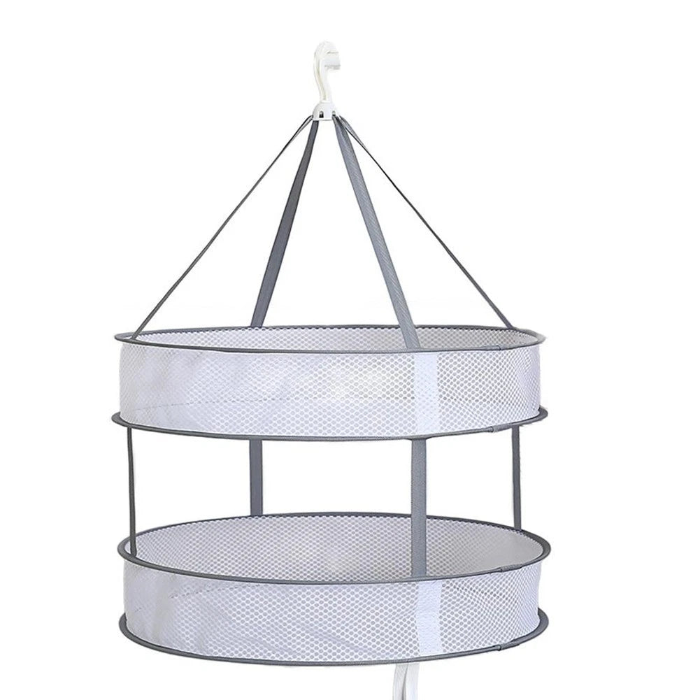 Double-Layer Drying Basket Compact Storage Faster Drying Organized Laundry